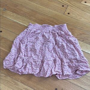 Hollister Ultra High Rise Tiered Ruffle Floral Pink Skirt